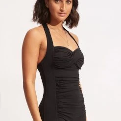 Seafolly Ladies Seafolly Collective Boyleg One Piece - Black -Seafolly shop 10316 942 Black 4