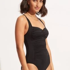 Seafolly Ladies Seafolly Collective Twist Halter One Piece -Seafolly shop 10373 942 Black 3
