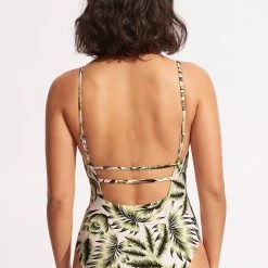 Seafolly Ladies Island In The Sun Square Neck One Piece - Avocado -Seafolly shop 10880 946 Avocado 4