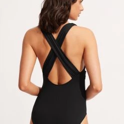 Seafolly Ladies Seafolly Collective Cross Back One Piece - Black 8 Seafolly Ladies Seafolly Collective Cross Back One Piece - Black -Seafolly shop 10950 942 Black 3