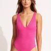 Seafolly Ladies Sea Dive Deep V Neck One Piece 2 Seafolly Ladies Sea Dive Deep V Neck One Piece -Seafolly shop 10974 861 FuchsiaRos 1