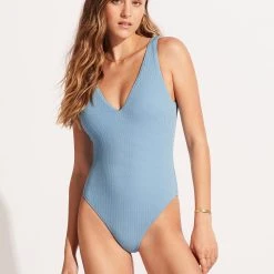 Seafolly Ladies Sea Dive Deep V Neck One Piece