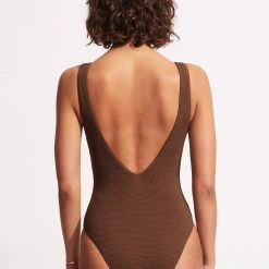 Seafolly Ladies Sea Dive Deep V Neck One Piece -Seafolly shop 10974 861 Tiramisu 4 d39619c0 8678 40ef 91b2 51f531b44564