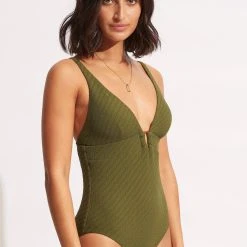Seafolly Ladies Willow One Piece - Avocado -Seafolly shop 10993 924 Avocado 3