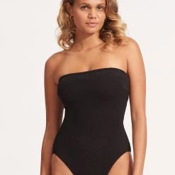 Seafolly Ladies Sea Dive DD Bandeau One Piece -Seafolly shop 11011DD861 Black 2
