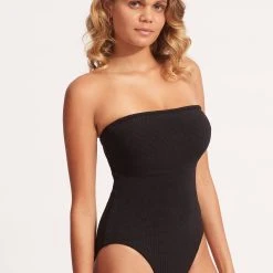 Seafolly Ladies Sea Dive DD Bandeau One Piece -Seafolly shop 11011DD861 Black 3