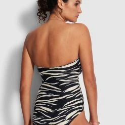 Seafolly Ladies Skin Deep DD Bandeau One Piece - Black -Seafolly shop 11011DD940 Black 5