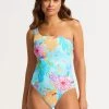 Seafolly Ladies Under The Sea One Shoulder One Piece - Blue Mist -Seafolly shop 11014 061 Blue 20Mist 3
