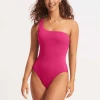 Seafolly Ladies Sea Dive One Shoulder One Piece - Fuchsia Rose -Seafolly shop 11014 861 FuchsiaRos 3