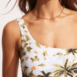 Seafolly Ladies Coast To Coast One Shoulder One Piece - Powder Blue -Seafolly shop 11014 913 PowderBlue 6