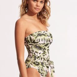 Seafolly Ladies Island In The Sun DD Bandeau One Piece - Avocado -Seafolly shop 11018DD946 Avocado 3