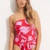 Seafolly Ladies Fleur De Bloom DD Bandeau One Piece - Chilli Red -Seafolly shop 11018DD983 Chilli 20Red 1