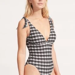 Seafolly Ladies Portofino V Neck One Piece - Black -Seafolly shop 11041 939 Black 3