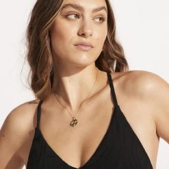 Seafolly Ladies Second Wave Retro One Piece - Black -Seafolly shop 11042 968 Black 6