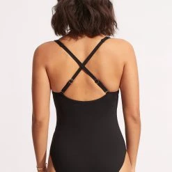 Seafolly Ladies Sun Stripe One Piece - Black 11 Seafolly Ladies Sun Stripe One Piece - Black -Seafolly shop 11051 947 Black 4