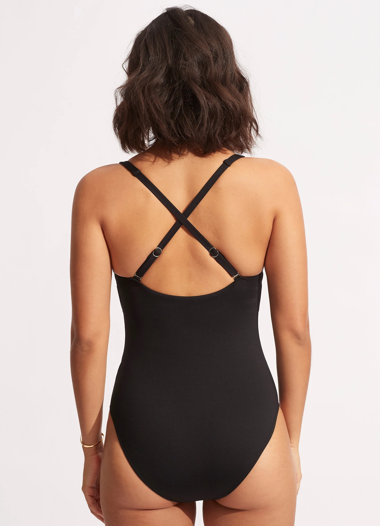 Seafolly Ladies Sun Stripe One Piece - Black 6 Seafolly Ladies Sun Stripe One Piece - Black - Image 4