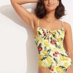 Seafolly Ladies Lemoncello Underwire One Piece - Lemoncello