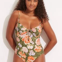 Seafolly Ladies Paradise Garden Underwire One Piece - Avocado 12 Seafolly Ladies Paradise Garden Underwire One Piece - Avocado -Seafolly shop 11052 960 Avocado 3