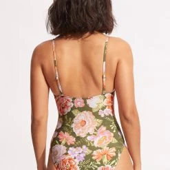 Seafolly Ladies Paradise Garden Underwire One Piece - Avocado 15 Seafolly Ladies Paradise Garden Underwire One Piece - Avocado -Seafolly shop 11052 960 Avocado 6
