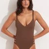 Seafolly Ladies Seafolly Collective Gathered Strap One Piece - Tiramisu -Seafolly shop 11055 942 Tiramisu 1