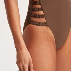 Seafolly Ladies Seafolly Collective Gathered Strap One Piece - Tiramisu -Seafolly shop 11055 942 Tiramisu 5