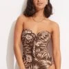 Seafolly Ladies Island In The Sun Twist Tie Front One Piece - Tiramisu -Seafolly shop 11058 946 Tiramisu 1