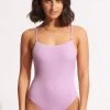 Seafolly Ladies Sea Dive Scoop Neck One Piece -Seafolly shop 11065 861 Lilac 2