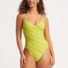 Seafolly Ladies Marrakesh V Neck One Piece - Wild Lime -Seafolly shop 11071 911 Wild 20Lime 3
