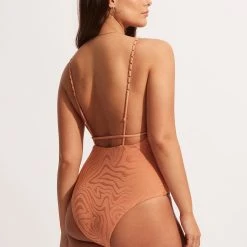 Seafolly Ladies Second Wave V Neck One Piece - Copper Tan 14 Seafolly Ladies Second Wave V Neck One Piece - Copper Tan -Seafolly shop 11071 968 Copper 20Tan 5