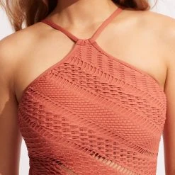Seafolly Ladies Marrakesh DD High Neck One Piece - Cinnamon -Seafolly shop 11084DD911 Cinnamon 6
