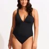 Seafolly Ladies Seafolly Collective V Neck One Piece -Seafolly shop 11088 942 Black 2