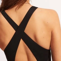 Seafolly Ladies Seafolly Collective High Neck One Piece - Black -Seafolly shop 11089 942 Black 6