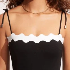 Seafolly Ladies Gia Ric Rac One Piece - Black -Seafolly shop 11097 717 Black 6