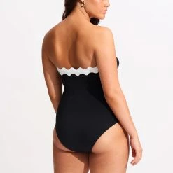 Seafolly Ladies Gia Ric Rac One Piece - Black -Seafolly shop 11097 717 Black 7