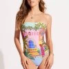 Seafolly Ladies On Vacation Bandeau One Piece - Azure 1 Seafolly Ladies On Vacation Bandeau One Piece - Azure -Seafolly shop 11099 022 Azure 3