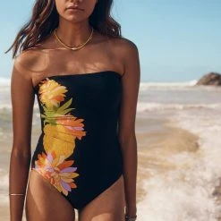 Seafolly Ladies Summer Salt Bandeau One Piece - Black