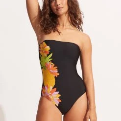 Seafolly Ladies Summer Salt Bandeau One Piece - Black -Seafolly shop 11099 716 Black 3