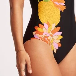 Seafolly Ladies Summer Salt Bandeau One Piece - Black -Seafolly shop 11099 716 Black 6