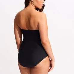 Seafolly Ladies Summer Salt Bandeau One Piece - Black -Seafolly shop 11099 716 Black 7