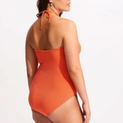 Seafolly Ladies Sea Dive Bandeau One Piece -Seafolly shop 11100 861 Mandarin 7