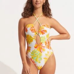 Seafolly Ladies Palm Springs Bandeau One Piece - Lime Light 8 Seafolly Ladies Palm Springs Bandeau One Piece - Lime Light -Seafolly shop 11104 703 Limelight 3