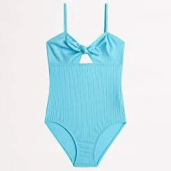 Seafolly Girls Summer Essential Girls Tie Front One Piece - Sky