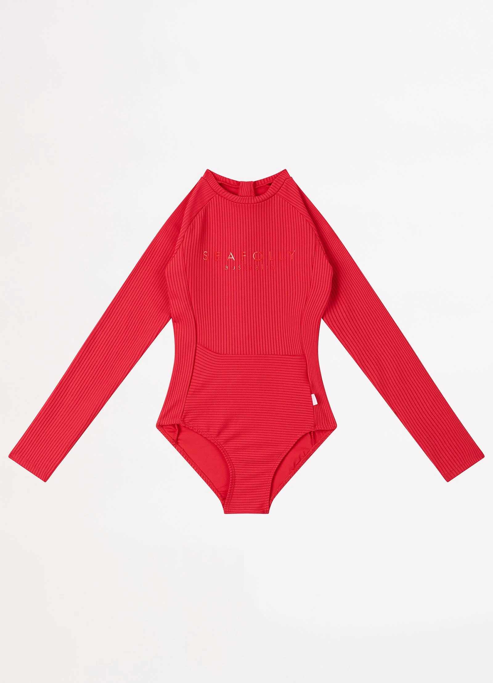 Seafolly Girls Summer Essential Girls Panelled Paddlesuit - Chilli Red 3 Seafolly Girls Summer Essential Girls Panelled Paddlesuit - Chilli Red