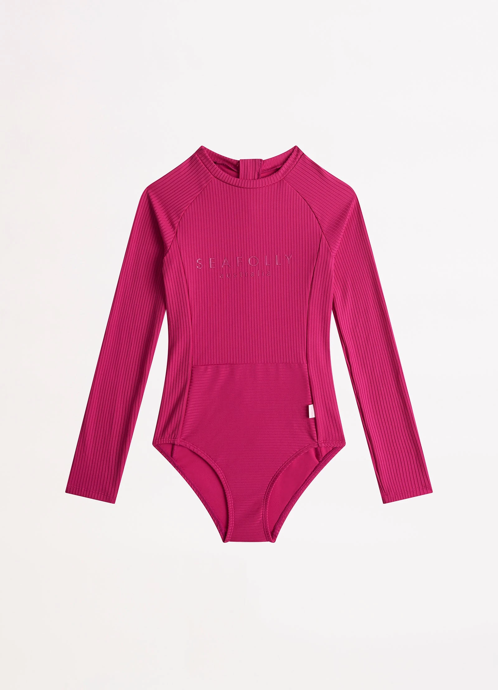 Seafolly Girls Summer Essential Girls Panelled Paddlesuit - Deep Pink 3 Seafolly Girls Summer Essential Girls Panelled Paddlesuit - Deep Pink