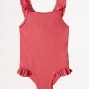 Seafolly Girls Summer Essential Girls Ruffle One Piece - Chintz Pink -Seafolly shop 15725T 266 ChintzPin 1