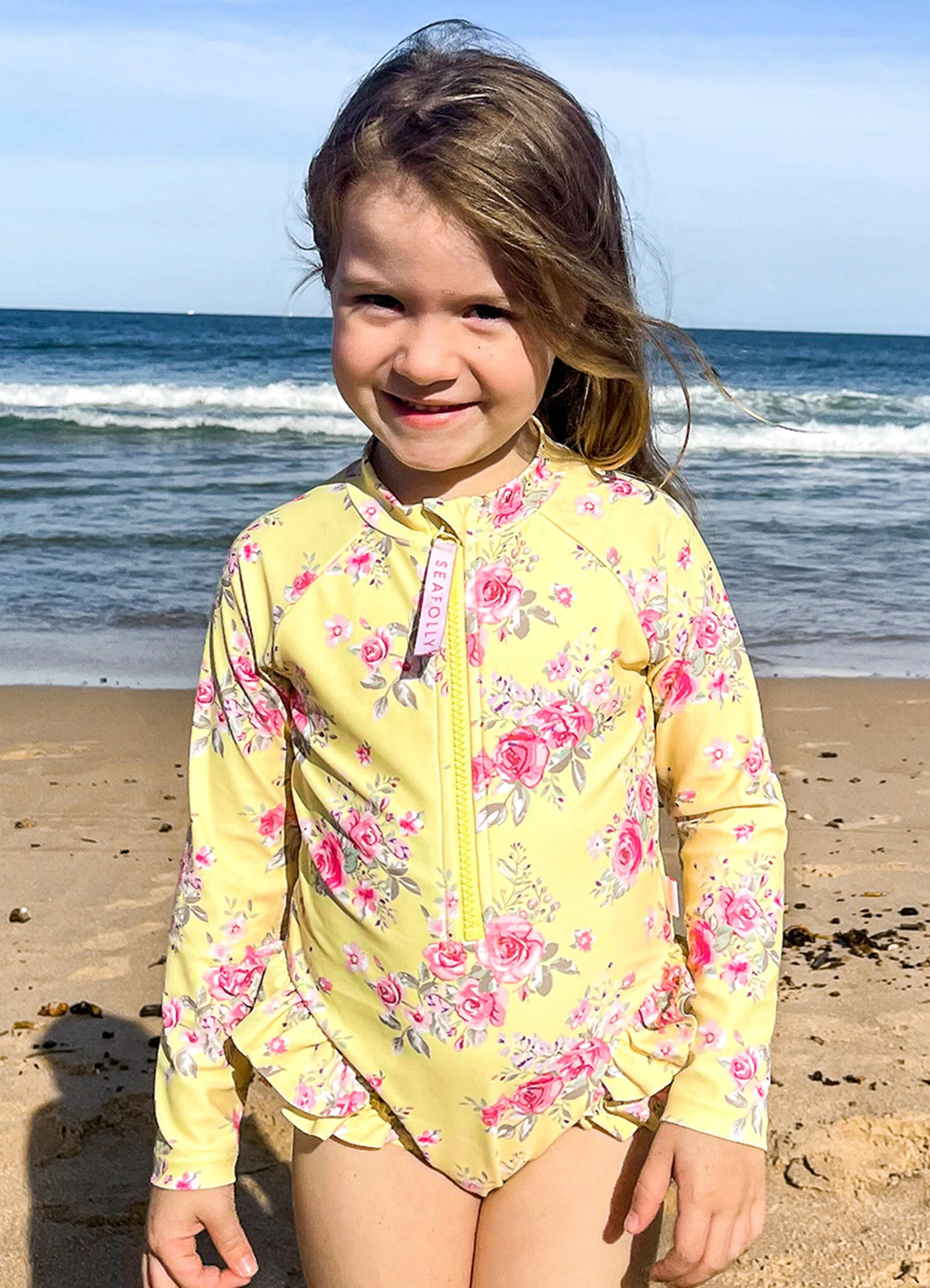 Seafolly Girls Paradise Garden Girls Ruffle Hip Paddlesuit - Floral 4 Seafolly Girls Paradise Garden Girls Ruffle Hip Paddlesuit - Floral - Image 2