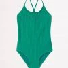 Seafolly Girls Girls Summer Essential Crossover Strap One Piece- Forest -Seafolly shop 15736 Forest 1