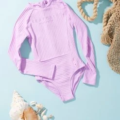 Seafolly Girls Girls Summer Essential Panelled Paddlesuit- Violet