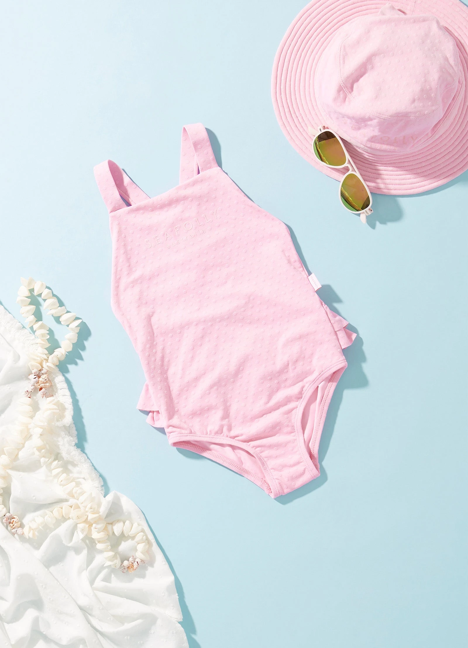 Seafolly Girls Girls Summer Essential Square Neck One Piece - Sweet Lilac 3 Seafolly Girls Girls Summer Essential Square Neck One Piece - Sweet Lilac