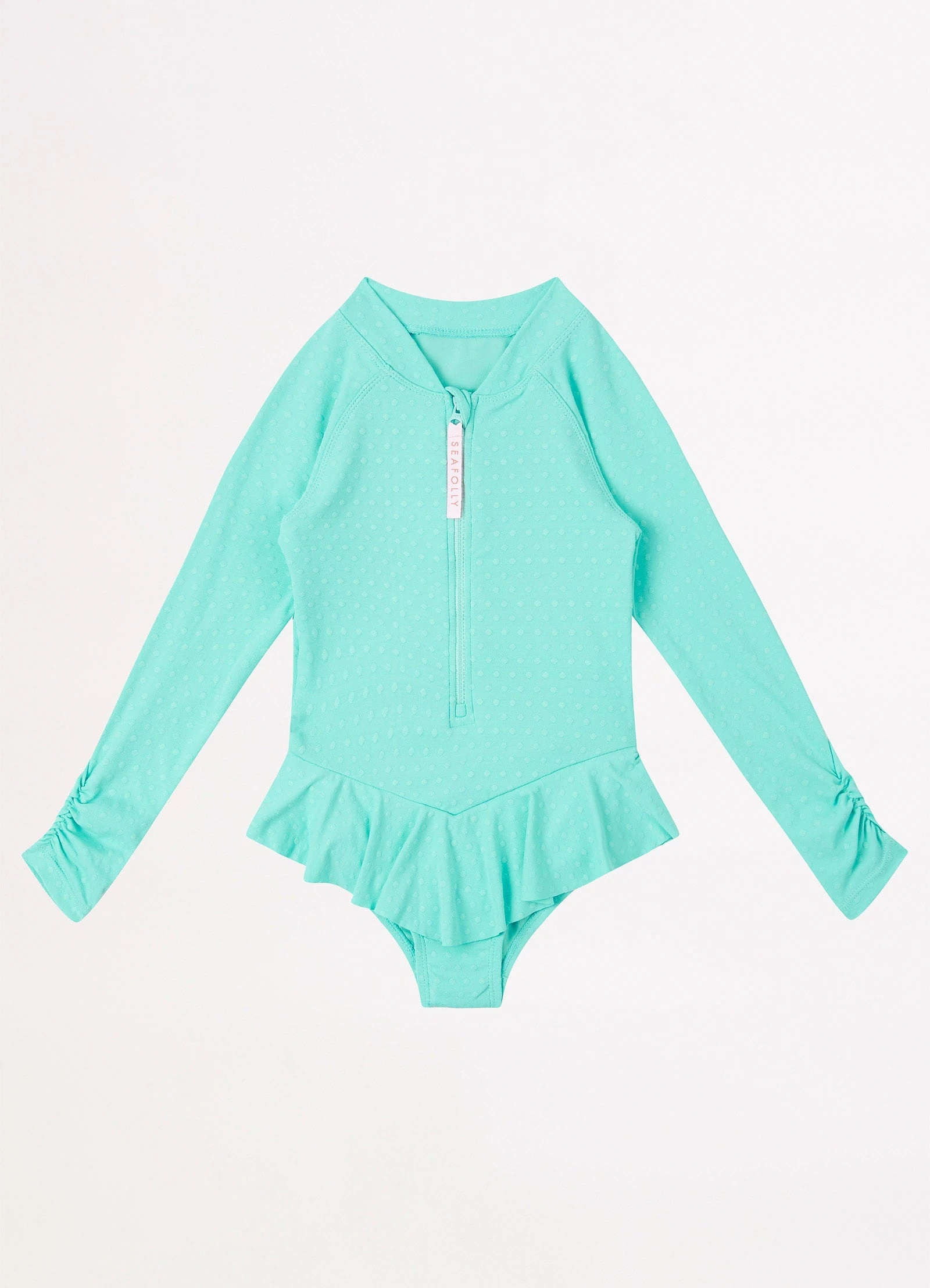 Seafolly Girls Girls Summer Essential Tie Side Paddlesuit- Mint 3 Seafolly Girls Girls Summer Essential Tie Side Paddlesuit- Mint